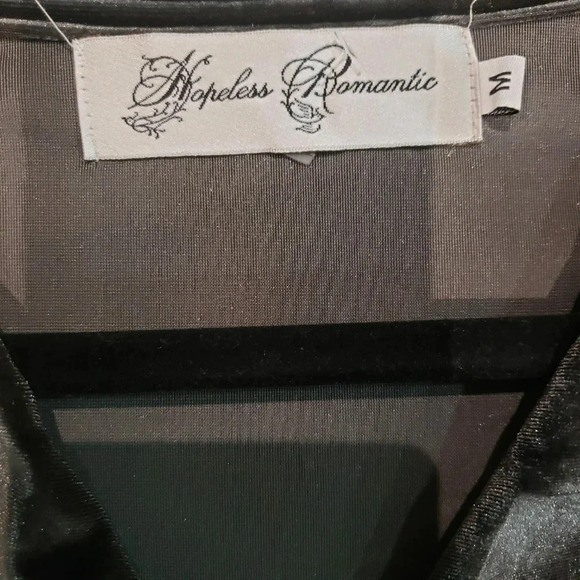 Hopeless Romantic Dark Grey Velvet Long Sleeve Maxie Dress Size M - Picture 4 of 9